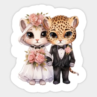 Jaguar Couple Gets Married Sticker